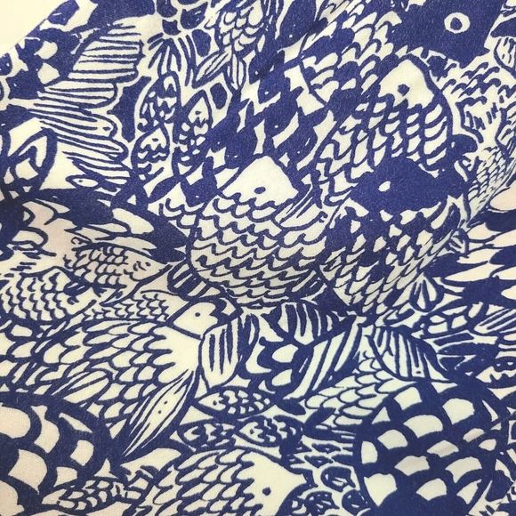 Lilly Pulitzer Target Women's (XS) Blue & White Upstream Fish Strapless Jumpsuit - Picture 6 of 8